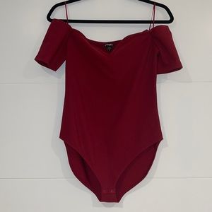 Express red sweetheart neckline off the shoulder bodysuit